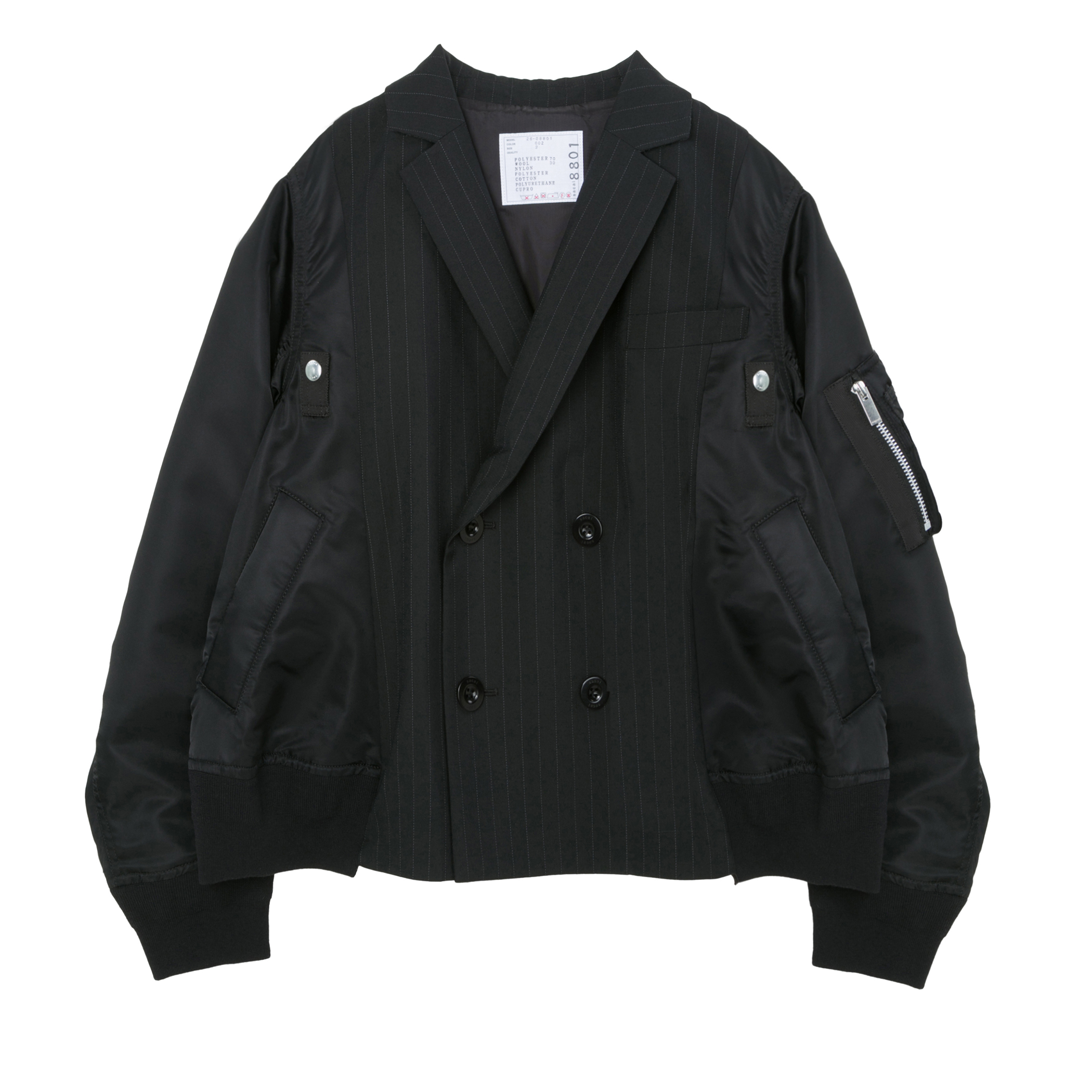 SACAI＜サカイ＞ バーニーズ　ニューヨーク限定ピンストライプ柄コンビネーションスーチングダブルブレストジャケット