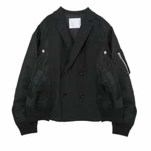 SACAI＜サカイ＞ バーニーズ　ニューヨーク限定ピンストライプ柄コンビネーションスーチングダブルブレストジャケット