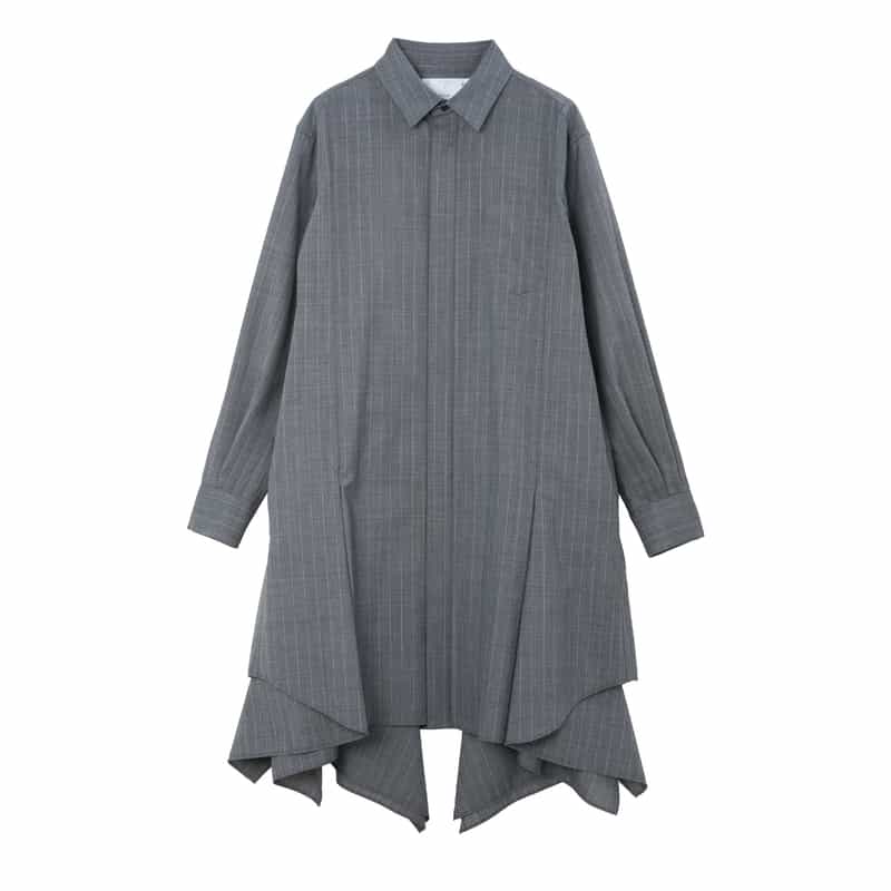 SACAI SACAI＜サカイ＞ バーニーズ　ニューヨーク限定ピンストライプ柄スーチングドレス GRAY