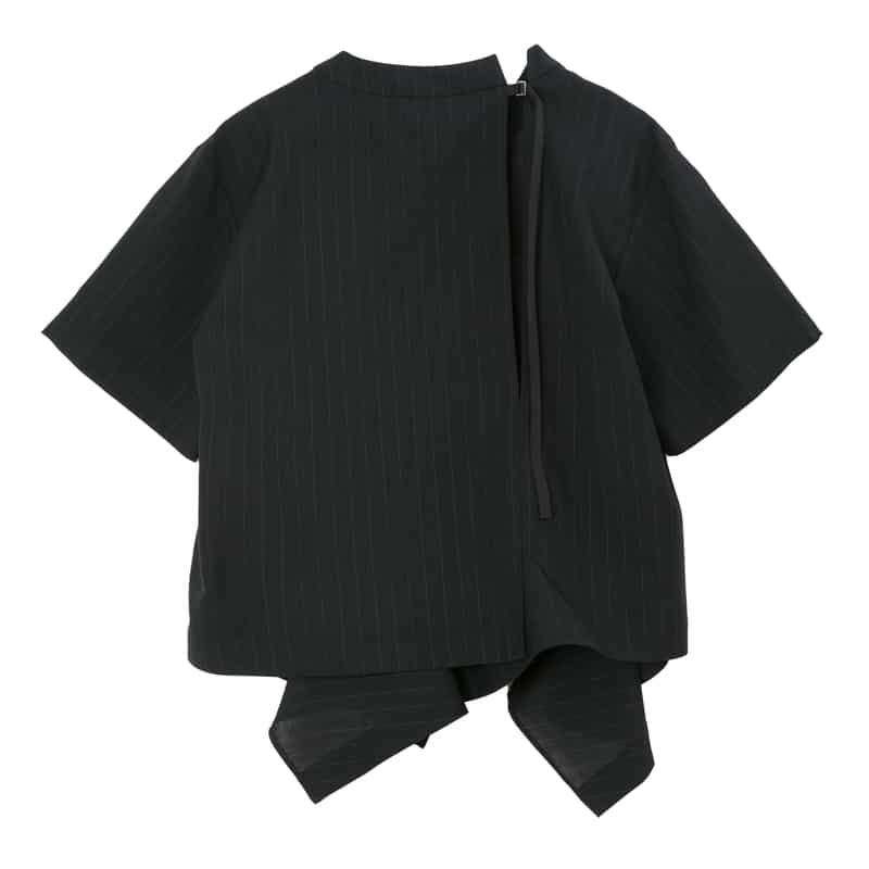 SACAI SACAI＜サカイ＞ バーニーズ　ニューヨーク限定ピンストライプ柄スーチングプルオーバー BLACK