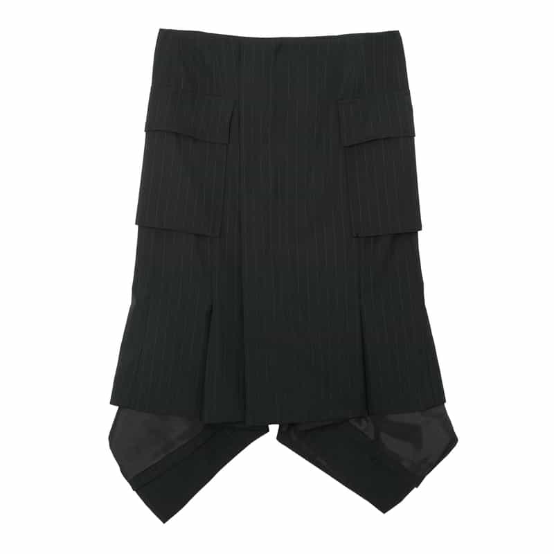 SACAI SACAI＜サカイ＞ バーニーズ　ニューヨーク限定ピンストライプ柄スーチングスカート BLACK