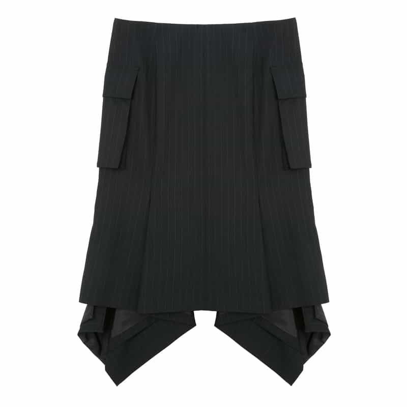 SACAI SACAI＜サカイ＞ バーニーズ　ニューヨーク限定ピンストライプ柄スーチングスカート BLACK
