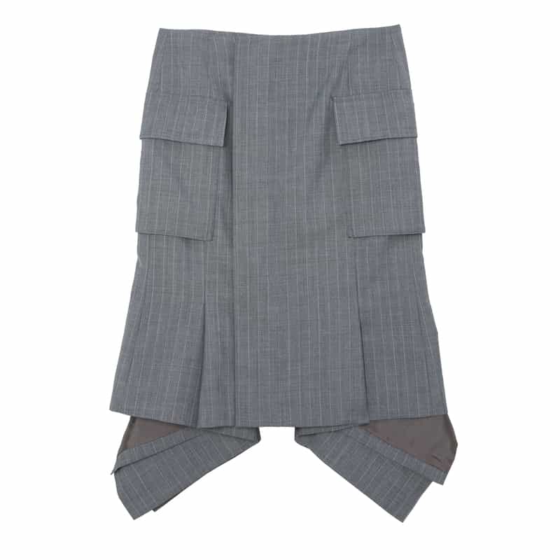 SACAI SACAI＜サカイ＞ バーニーズ　ニューヨーク限定ピンストライプ柄スーチングスカート GRAY