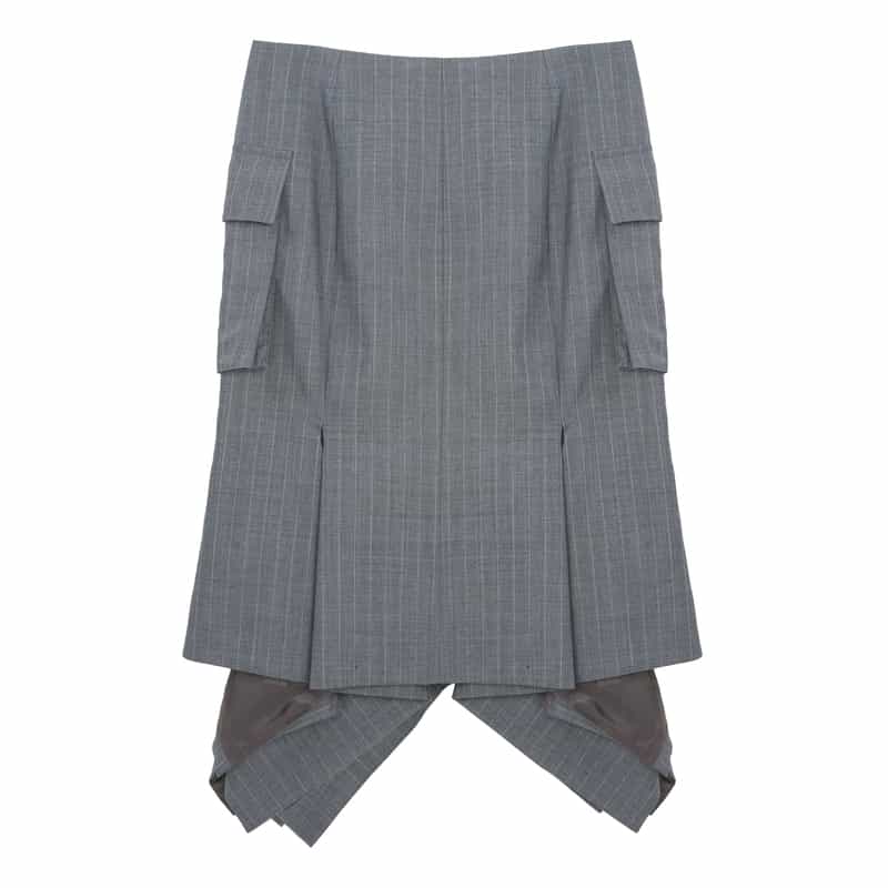 SACAI SACAI＜サカイ＞ バーニーズ　ニューヨーク限定ピンストライプ柄スーチングスカート GRAY