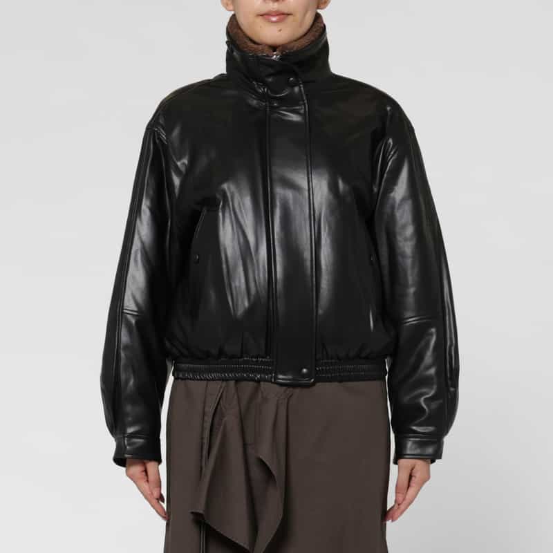 LOW CLASSIC LOW CLASSIC  ＜ロウクラシック＞ アーティフィシャルレザーボンバージャケット BLACK