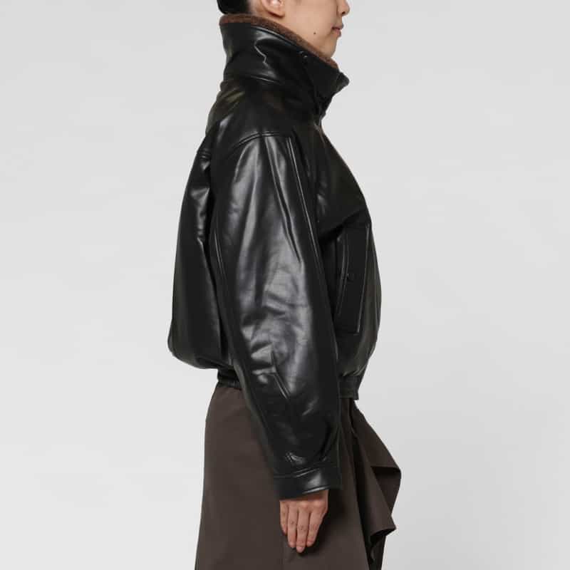 LOW CLASSIC LOW CLASSIC  ＜ロウクラシック＞ アーティフィシャルレザーボンバージャケット BLACK