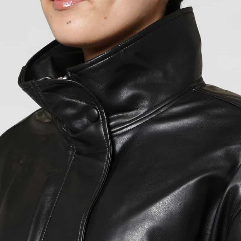 LOW CLASSIC LOW CLASSIC  ＜ロウクラシック＞ アーティフィシャルレザーボンバージャケット BLACK