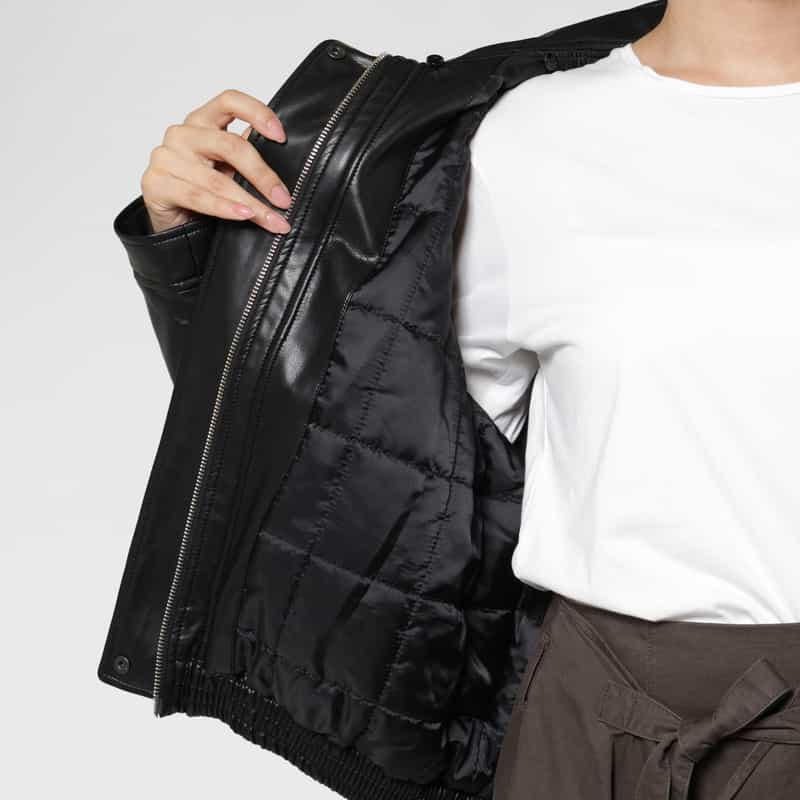 LOW CLASSIC LOW CLASSIC  ＜ロウクラシック＞ アーティフィシャルレザーボンバージャケット BLACK