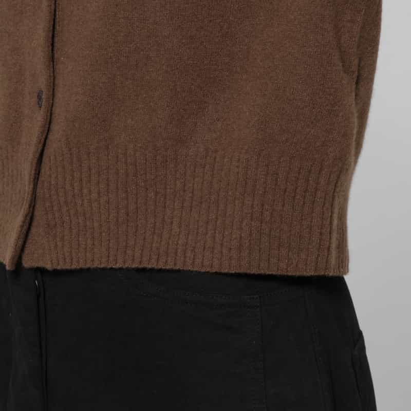 LOW CLASSIC LOW CLASSIC  ＜ロウクラシック＞ クロップド ウールニットカーディガン BROWN