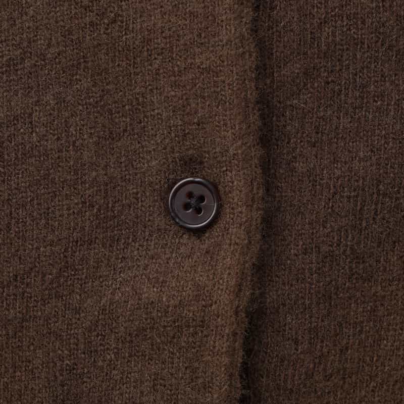 LOW CLASSIC LOW CLASSIC  ＜ロウクラシック＞ クロップド ウールニットカーディガン BROWN