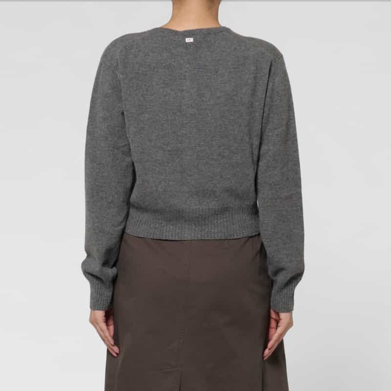 LOW CLASSIC LOW CLASSIC  ＜ロウクラシック＞ クロップド ウールニットカーディガン DARK GRAY