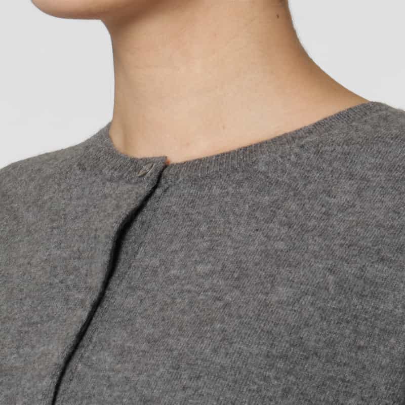 LOW CLASSIC LOW CLASSIC  ＜ロウクラシック＞ クロップド ウールニットカーディガン DARK GRAY