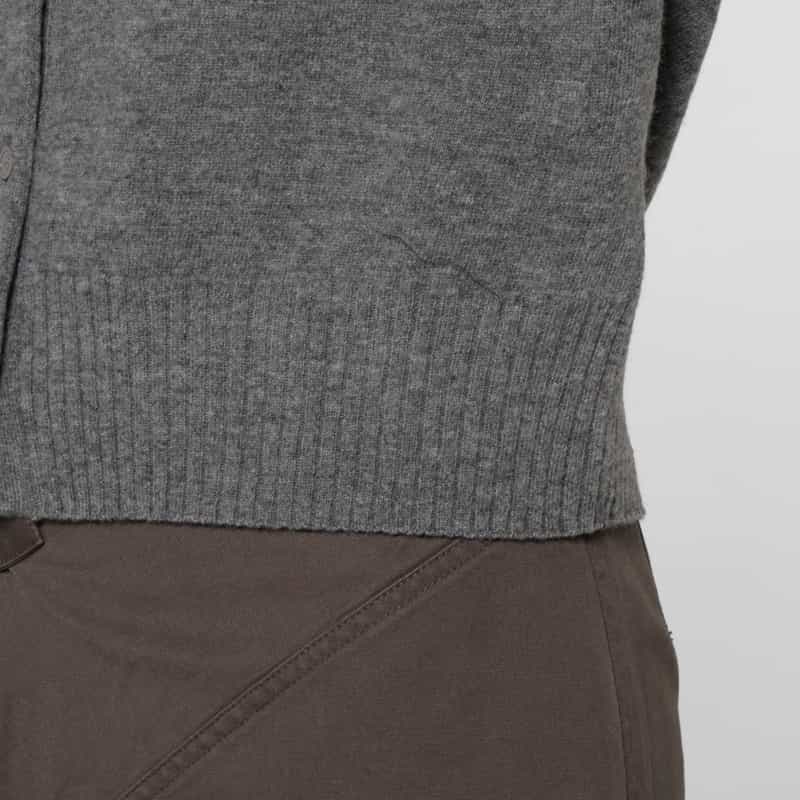 LOW CLASSIC LOW CLASSIC  ＜ロウクラシック＞ クロップド ウールニットカーディガン DARK GRAY