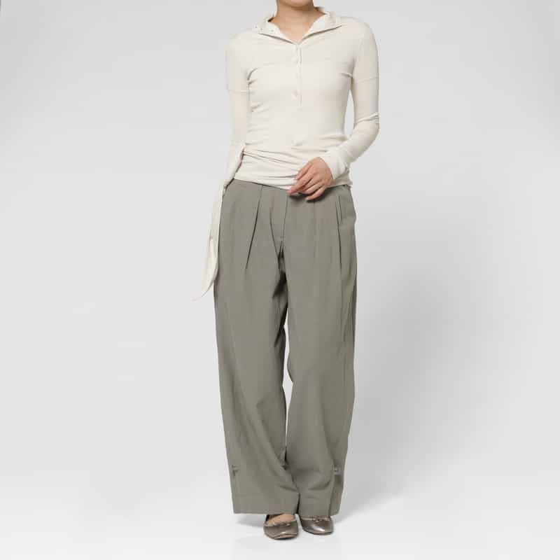 LOW CLASSIC LOW CLASSIC  ＜ロウクラシック＞ タック入りワイドパンツ KHAKI