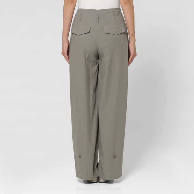 LOW CLASSIC LOW CLASSIC  ＜ロウクラシック＞ タック入りワイドパンツ KHAKI