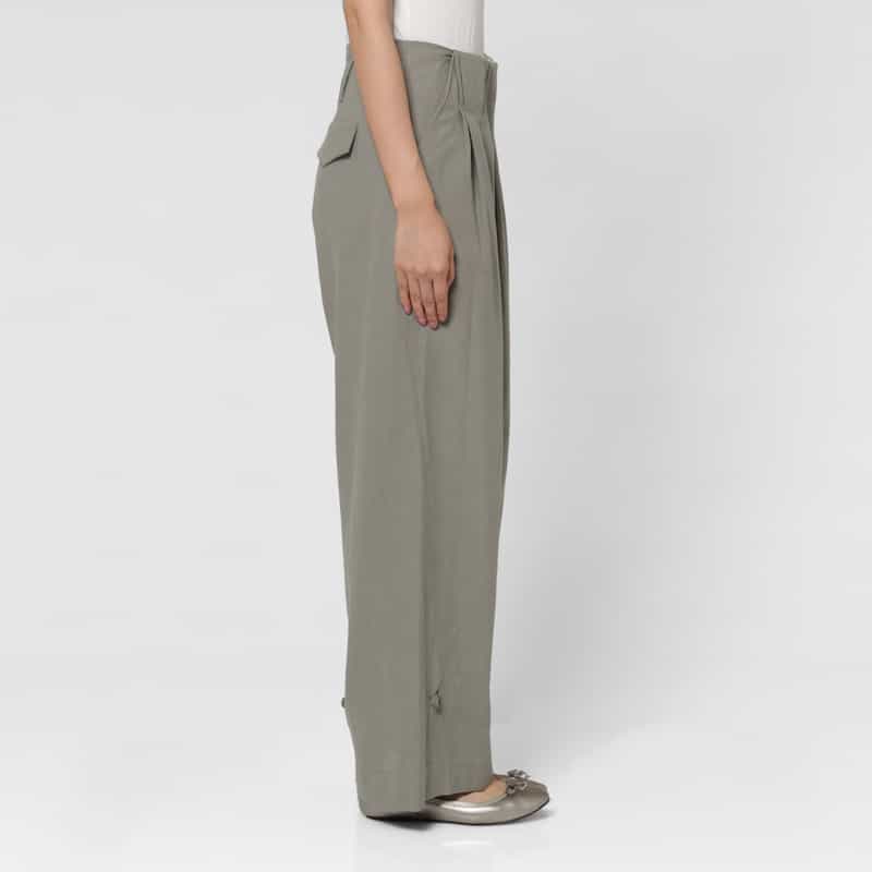 LOW CLASSIC LOW CLASSIC  ＜ロウクラシック＞ タック入りワイドパンツ KHAKI
