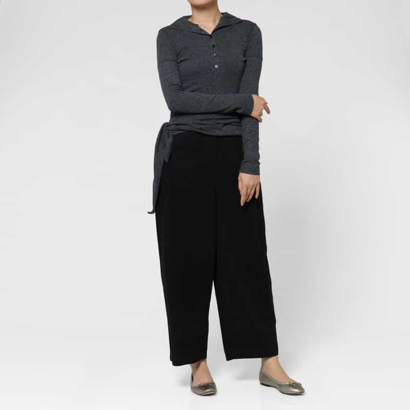 LOW CLASSIC LOW CLASSIC  ＜ロウクラシック＞ ワイドフィット コットンパンツ BLACK