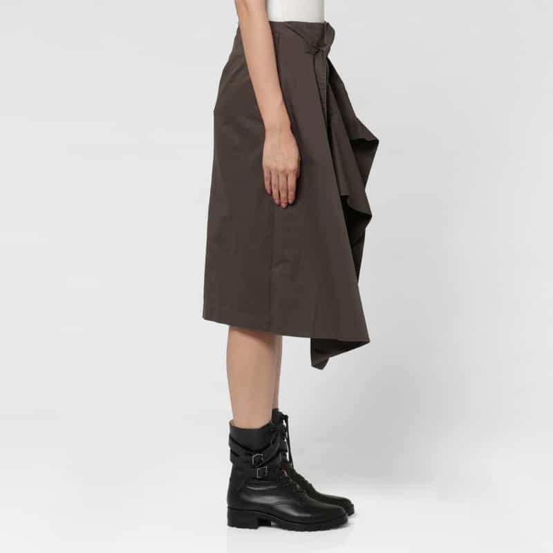 LOW CLASSIC LOW CLASSIC  ＜ロウクラシック＞ ドレープデザインスカート DARK GRAY