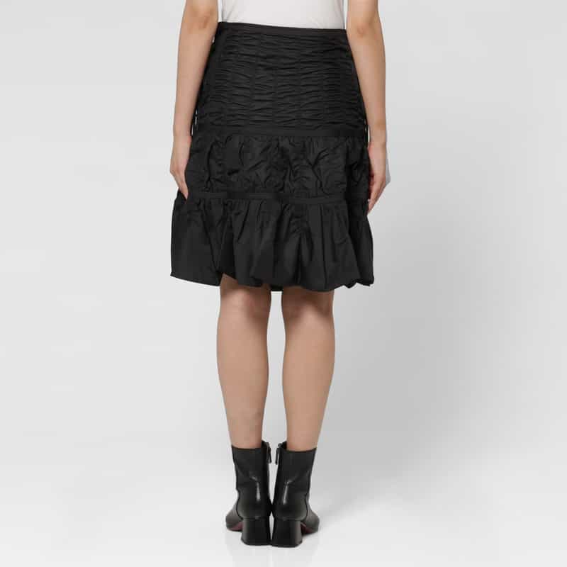 LOW CLASSIC LOW CLASSIC  ＜ロウクラシック＞ シャーリングデザイン スカート BLACK