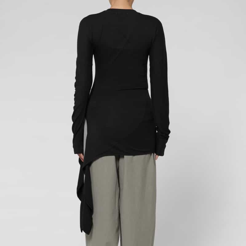LOW CLASSIC LOW CLASSIC  ＜ロウクラシック＞ ラップデザインカットソー BLACK