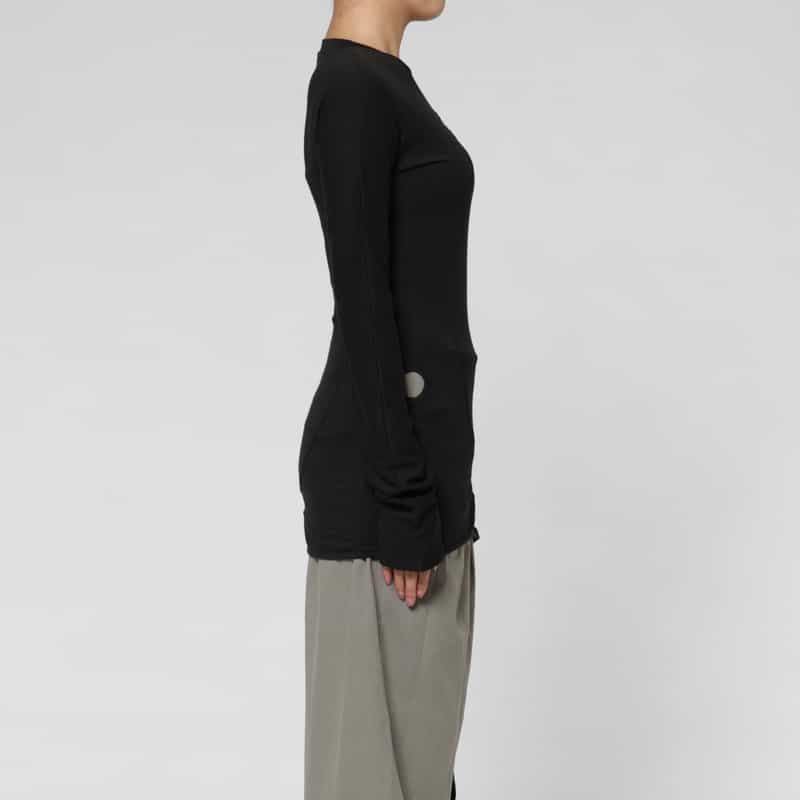 LOW CLASSIC LOW CLASSIC  ＜ロウクラシック＞ ラップデザインカットソー BLACK