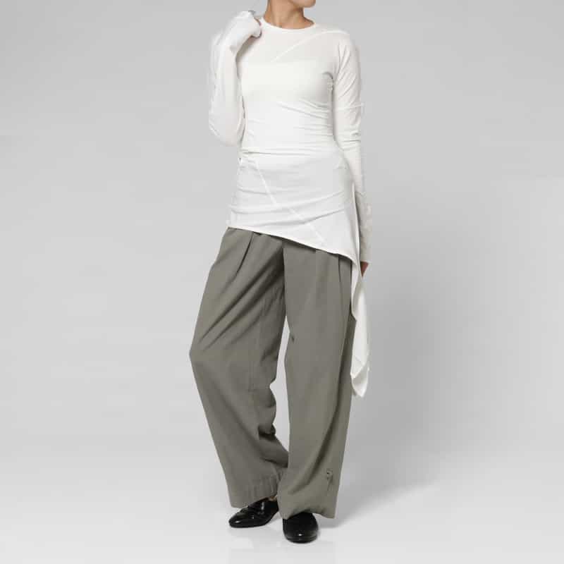 LOW CLASSIC LOW CLASSIC  ＜ロウクラシック＞ ラップデザインカットソー WHITE