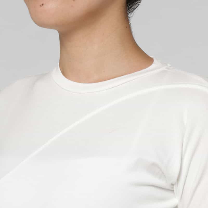 LOW CLASSIC LOW CLASSIC  ＜ロウクラシック＞ ラップデザインカットソー WHITE