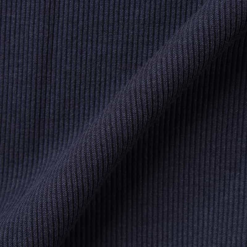 LOW CLASSIC LOW CLASSIC  ＜ロウクラシック＞ ラップデザイン スタンドカラーリブカットソー NAVY