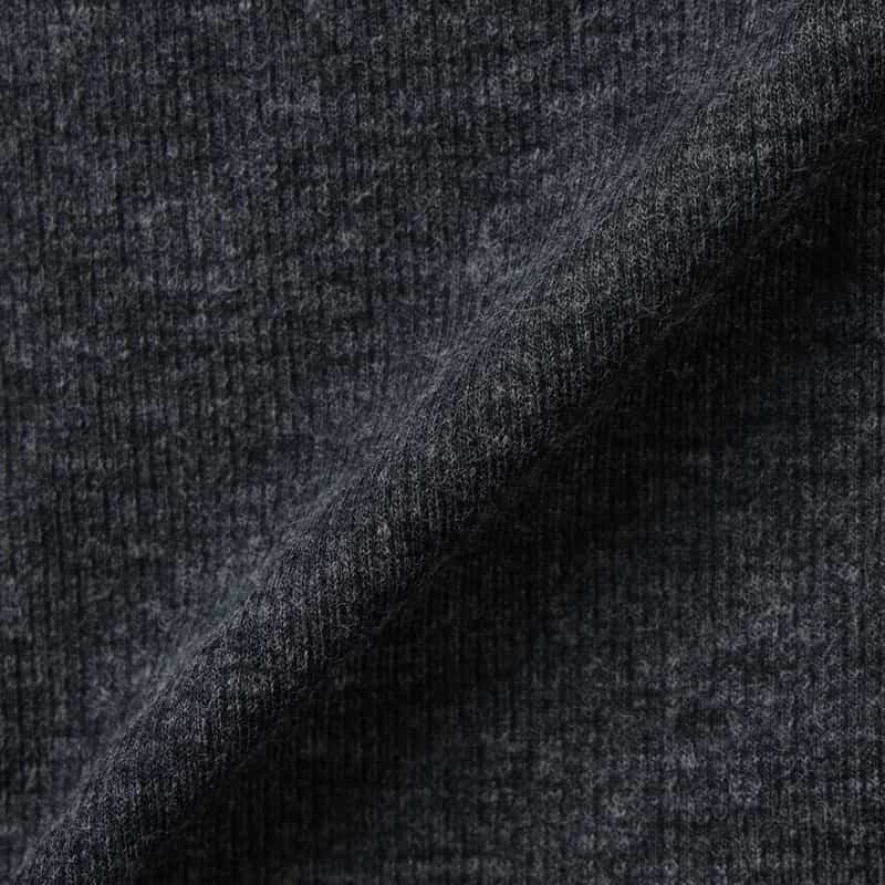 LOW CLASSIC LOW CLASSIC  ＜ロウクラシック＞ ラップデザイン スタンドカラーリブカットソー DARK GRAY