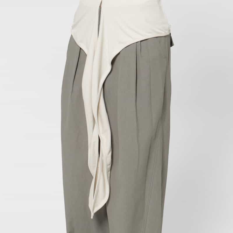 LOW CLASSIC LOW CLASSIC  ＜ロウクラシック＞ ラップデザイン スタンドカラーリブカットソー IVORY