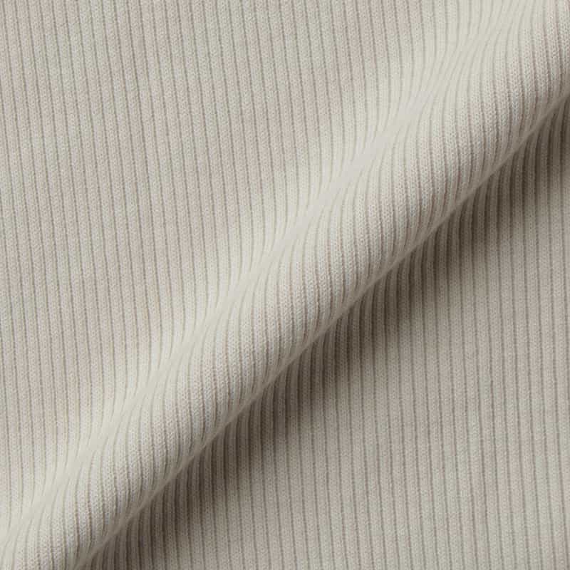 LOW CLASSIC LOW CLASSIC  ＜ロウクラシック＞ ラップデザイン スタンドカラーリブカットソー IVORY