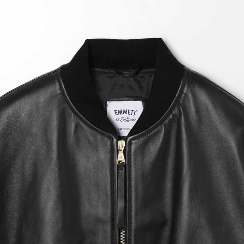EMMETI EMMETI ＜エンメティ＞ バーニーズ　ニューヨーク限定 MA-1レザージャケット BLACK