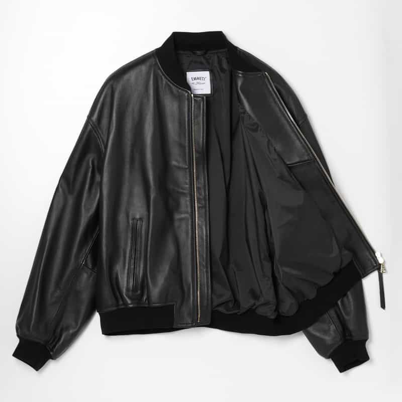 EMMETI EMMETI ＜エンメティ＞ バーニーズ　ニューヨーク限定 MA-1レザージャケット BLACK