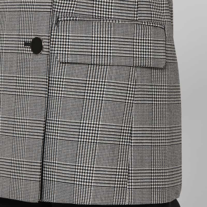 BARNEYS NEW YORK ウール素材グレンチェック柄ダブルブレスト テーラードジャケット GRAY