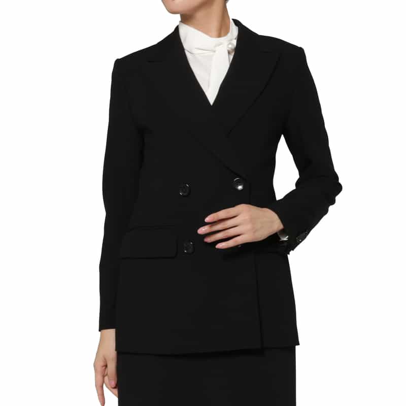 BARNEYS NEW YORK ウール ダブルブレスト テーラードジャケット BLACK