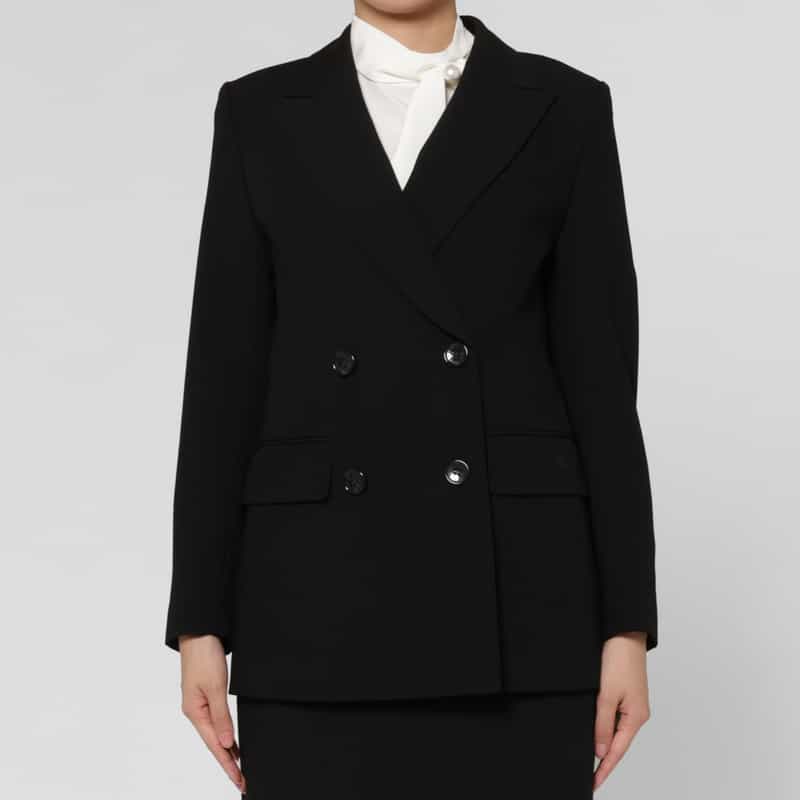 BARNEYS NEW YORK ウール ダブルブレスト テーラードジャケット BLACK