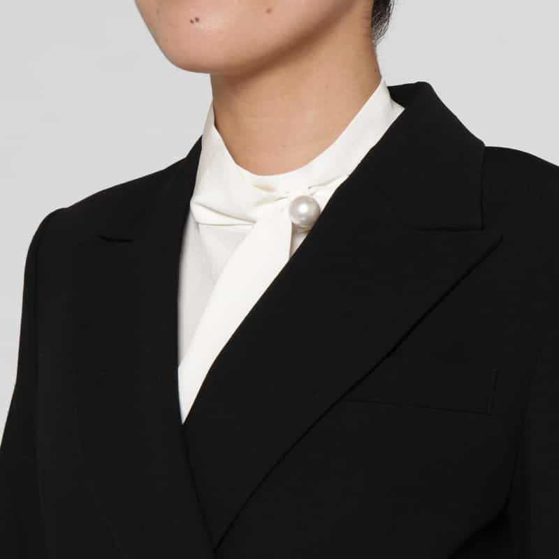 BARNEYS NEW YORK ウール ダブルブレスト テーラードジャケット BLACK