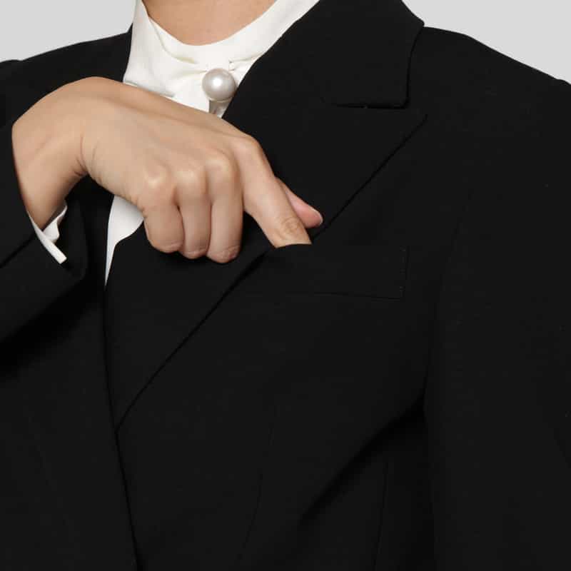 BARNEYS NEW YORK ウール ダブルブレスト テーラードジャケット BLACK