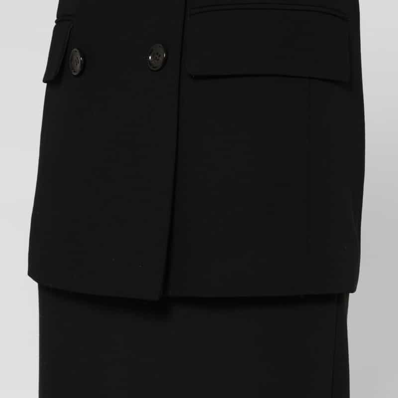 BARNEYS NEW YORK ウール ダブルブレスト テーラードジャケット BLACK