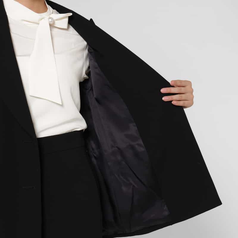 BARNEYS NEW YORK ウール ダブルブレスト テーラードジャケット BLACK
