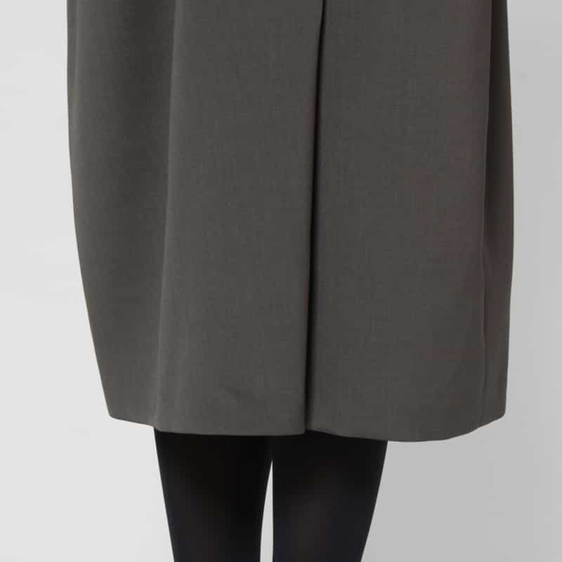 BARNEYS NEW YORK アシンメトリーギャザー ベルトデザイン タックスリーブドレス GRAY