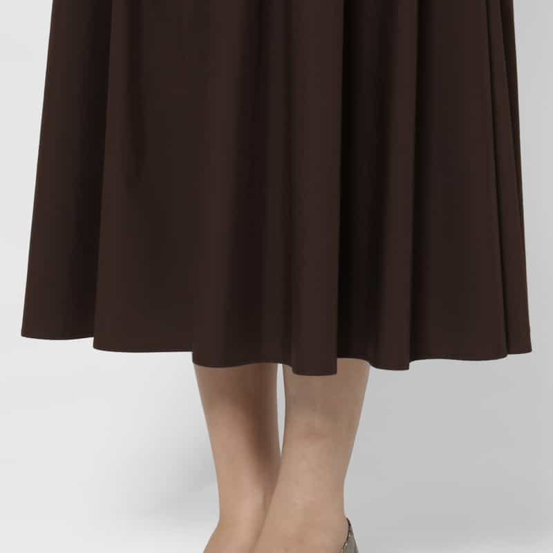 BARNEYS NEW YORK タフタ ウエストシャーリングデザイン リボンベルテッドシャツドレス BROWN