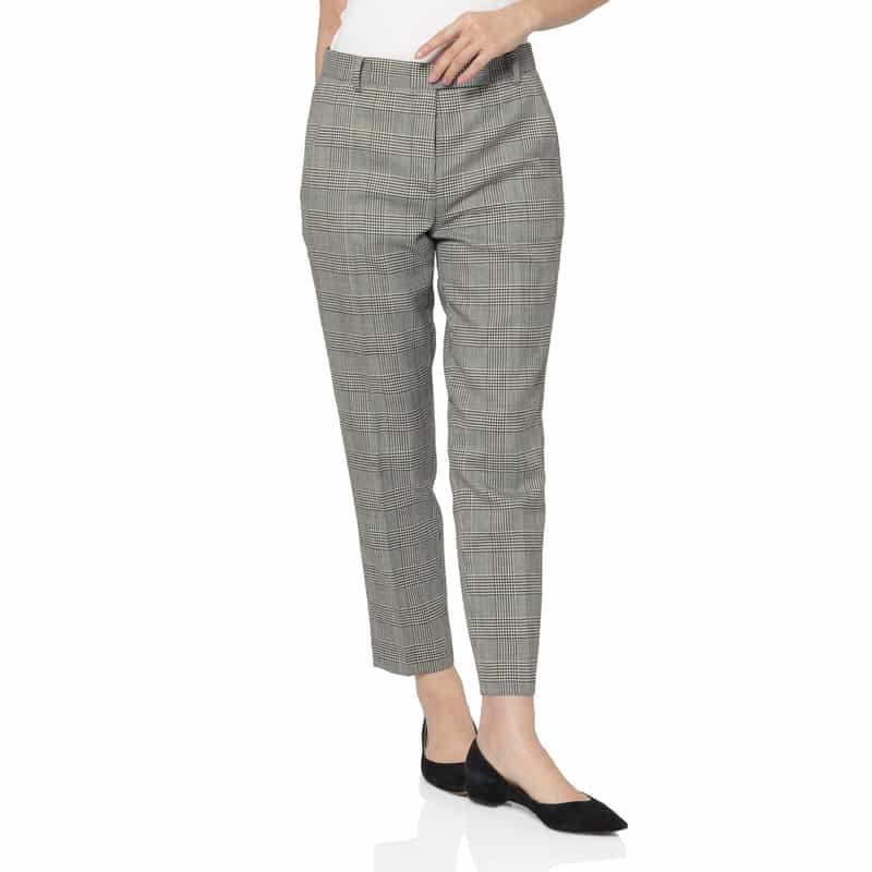 BARNEYS NEW YORK セットアップ ウール素材 グレンチェック柄テーパードパンツ GRAY