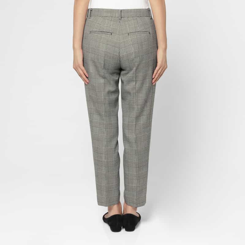 BARNEYS NEW YORK セットアップ ウール素材 グレンチェック柄テーパードパンツ GRAY