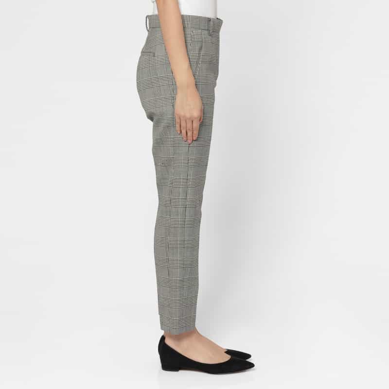 BARNEYS NEW YORK セットアップ ウール素材 グレンチェック柄テーパードパンツ GRAY