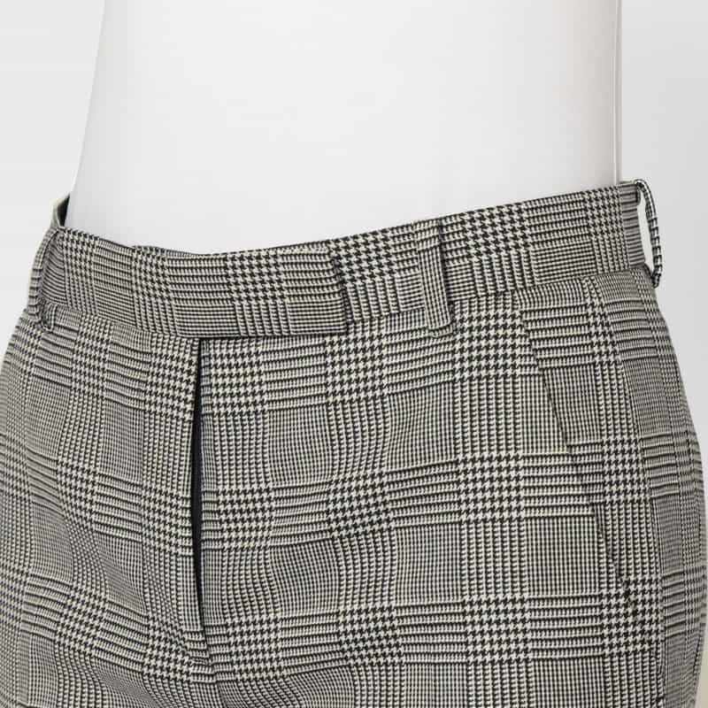 BARNEYS NEW YORK セットアップ ウール素材 グレンチェック柄テーパードパンツ GRAY