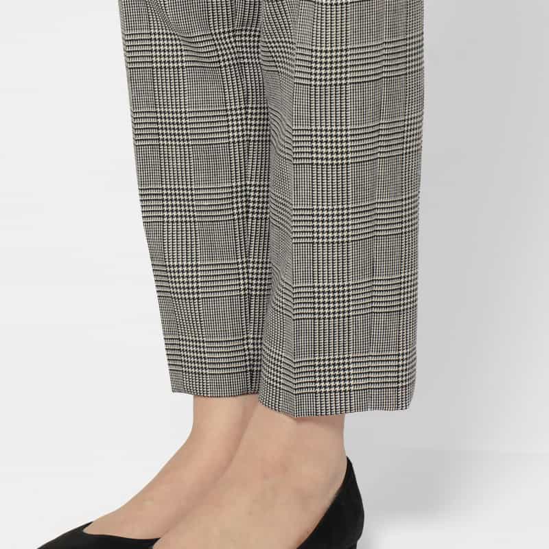 BARNEYS NEW YORK セットアップ ウール素材 グレンチェック柄テーパードパンツ GRAY