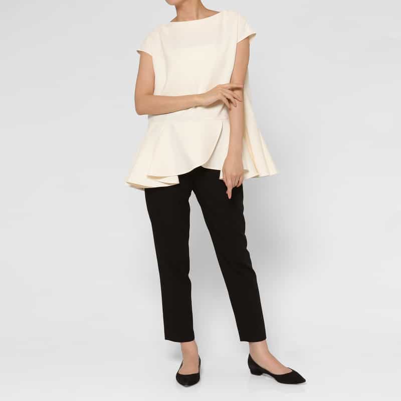 BARNEYS NEW YORK ウール素材 テーパードパンツ BLACK