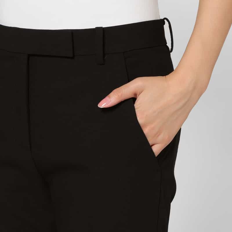BARNEYS NEW YORK ウール素材 テーパードパンツ BLACK