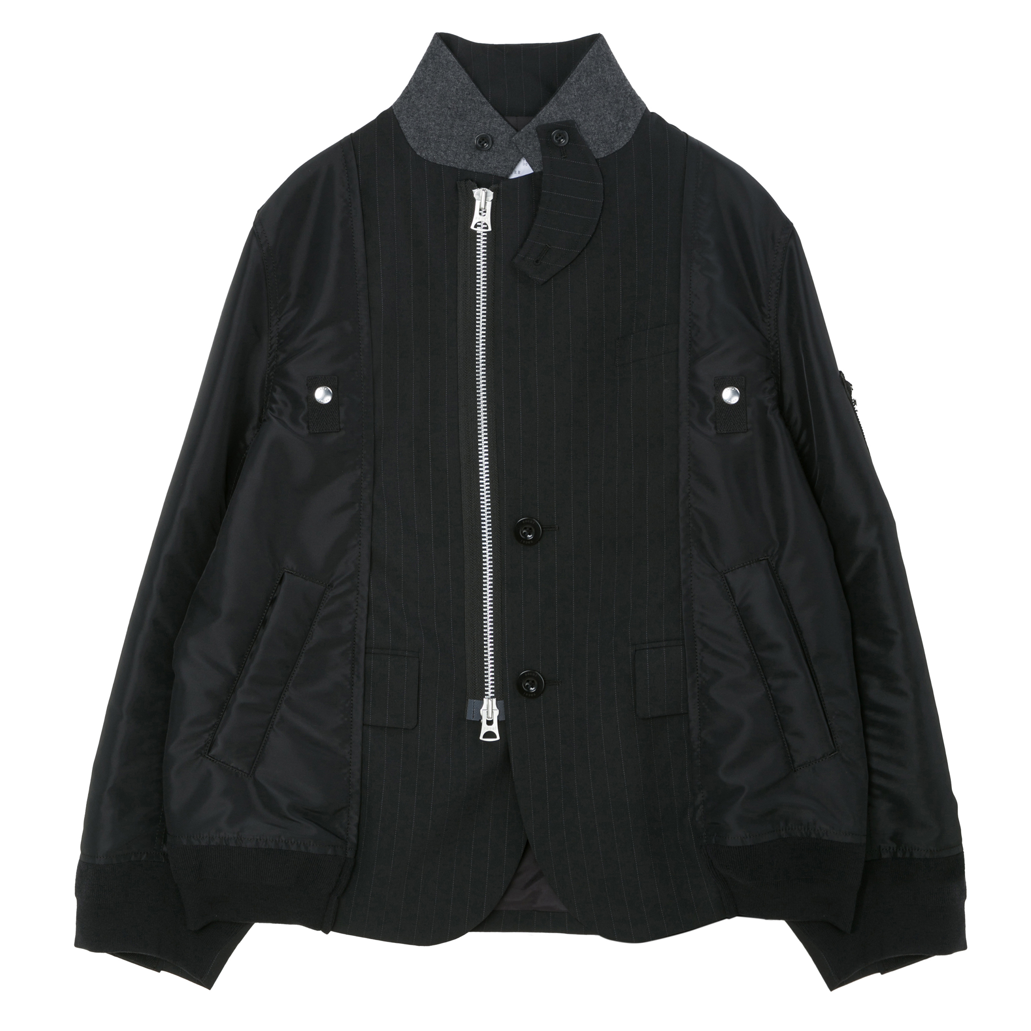 SACAI＜サカイ＞ バーニーズ　ニューヨーク限定ピンストライプ柄コンビネーションスーチングブルゾン